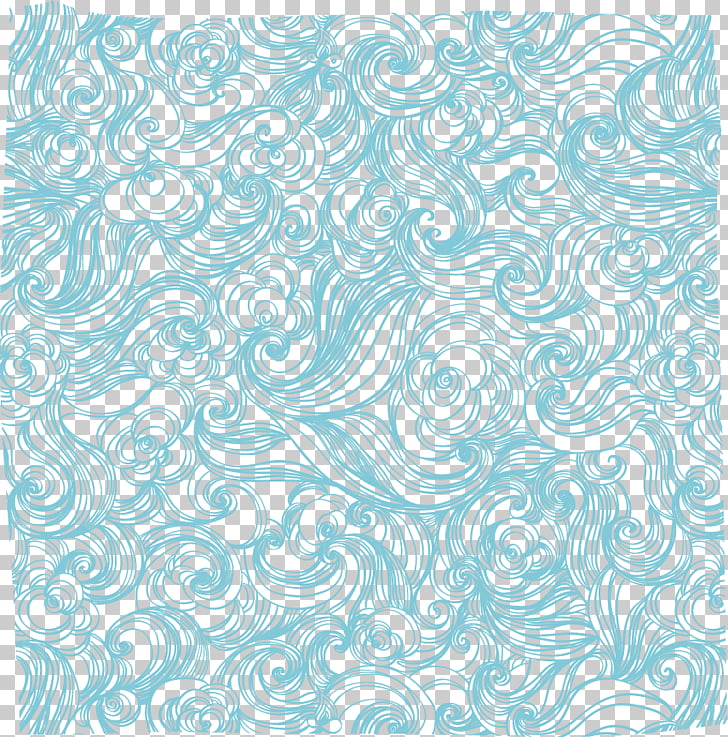 Euclidean Pattern, stylish curl pattern abstract waves.