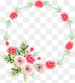 Watercolor Wreath, Watercolor Clipart, Hand Painted.