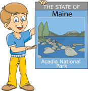 Fifty US States: Maine Clipart.