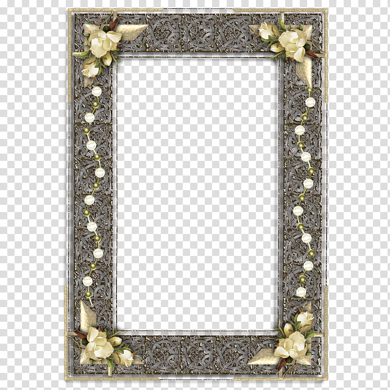 Decorative frames , rectangular gray border with flower.