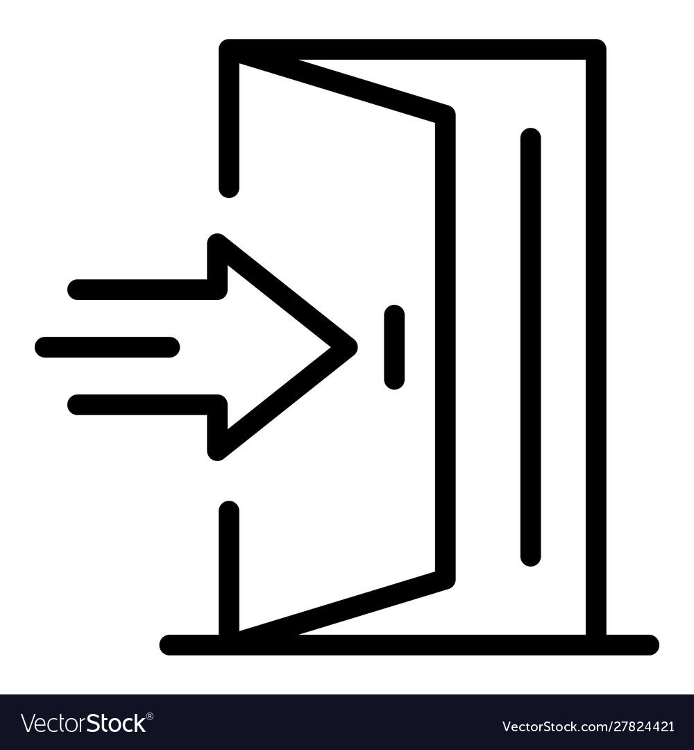 Open door with arrow icon outline style.