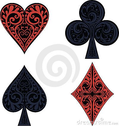 Clubs , Diamonds , Hearts And Spades Royalty Free Stock.