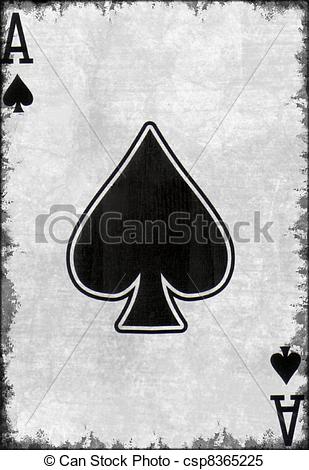 Grunge Ace Of Spade Playing Card.
