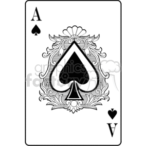 Ace of spades clipart. Royalty.