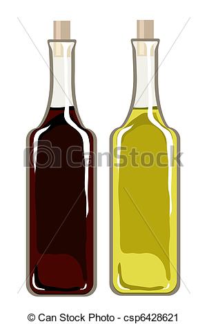 Clipart vettoriali di oliva, aceto, balsamic, olio.