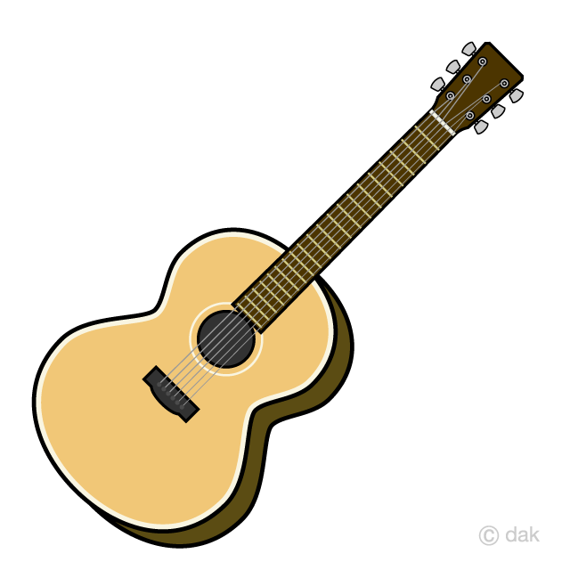 Free Simple Acoustic Guitar Clipart Image｜Illustoon.