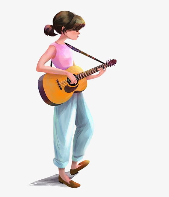 Play the guitar PNG clipart.