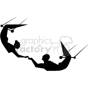Circus trapez act clipart. Royalty.