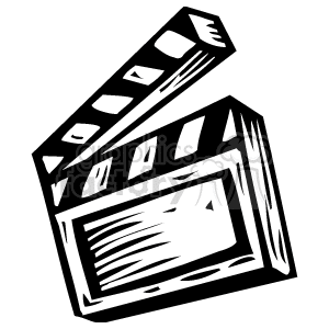 Black and White Film Directors tool for calling action or cut A Film Marker  clipart. Royalty.