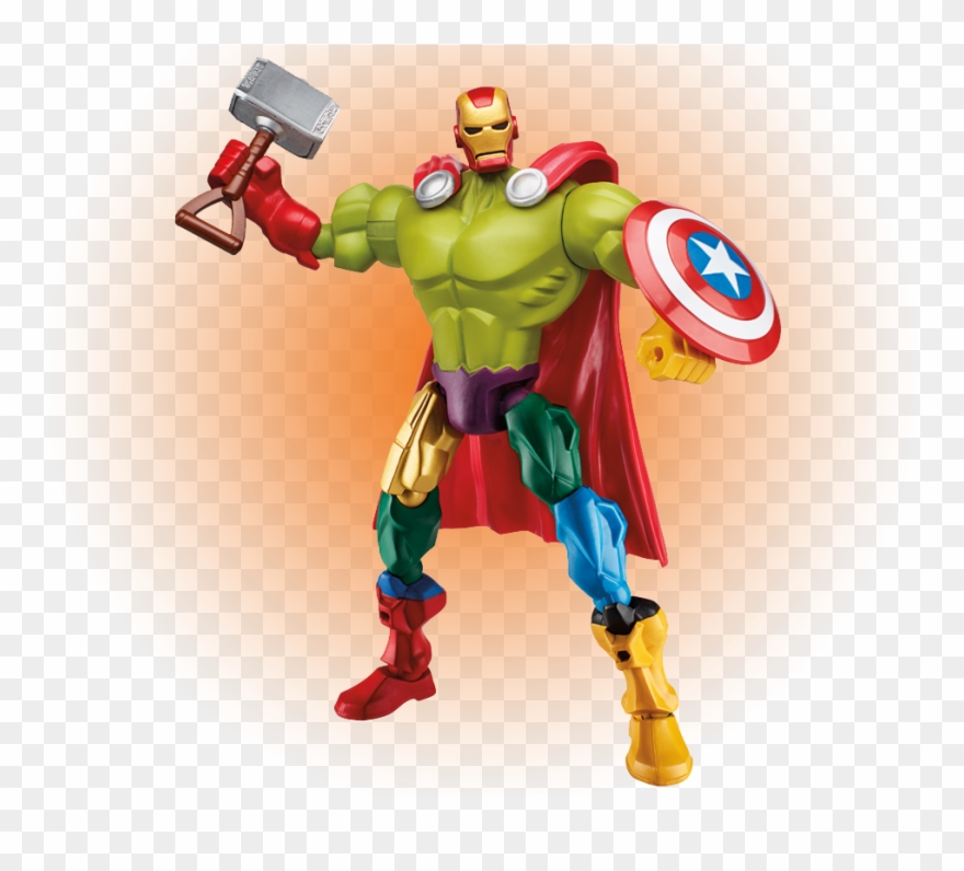 Five Avengers Mashed Into One Action Figure For Age Clipart.