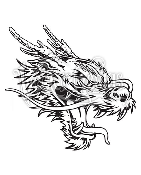 Action Chinese Dragon Tattoo ClipArt.
