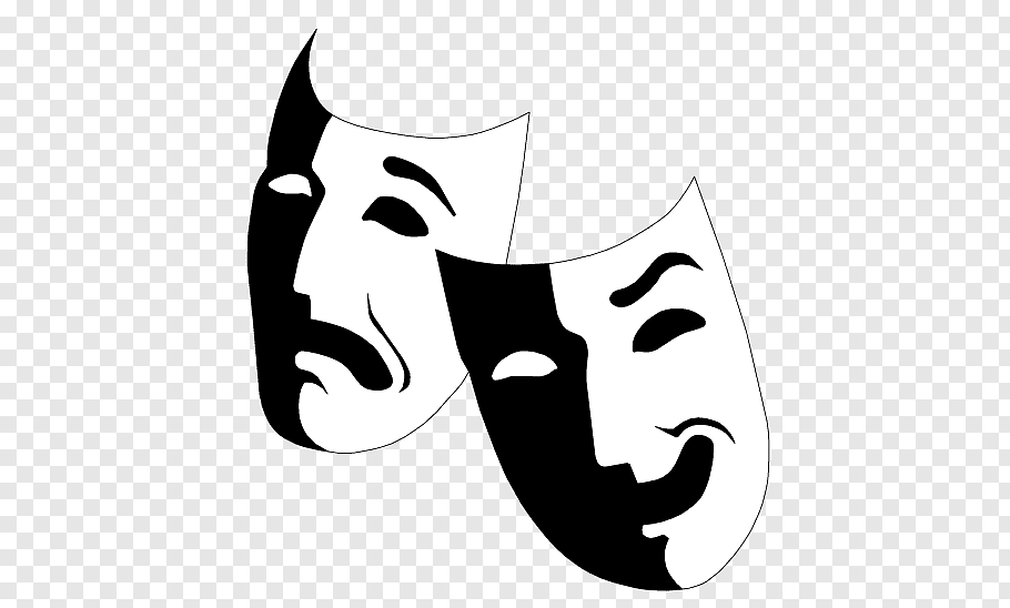 Two opera mask, Mask Musical theatre Drama, actor free png.