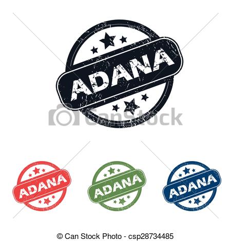 Vector of Round Adana city stamp set.