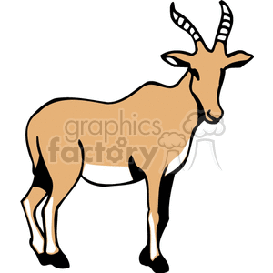 African Addax in field clipart. Royalty.