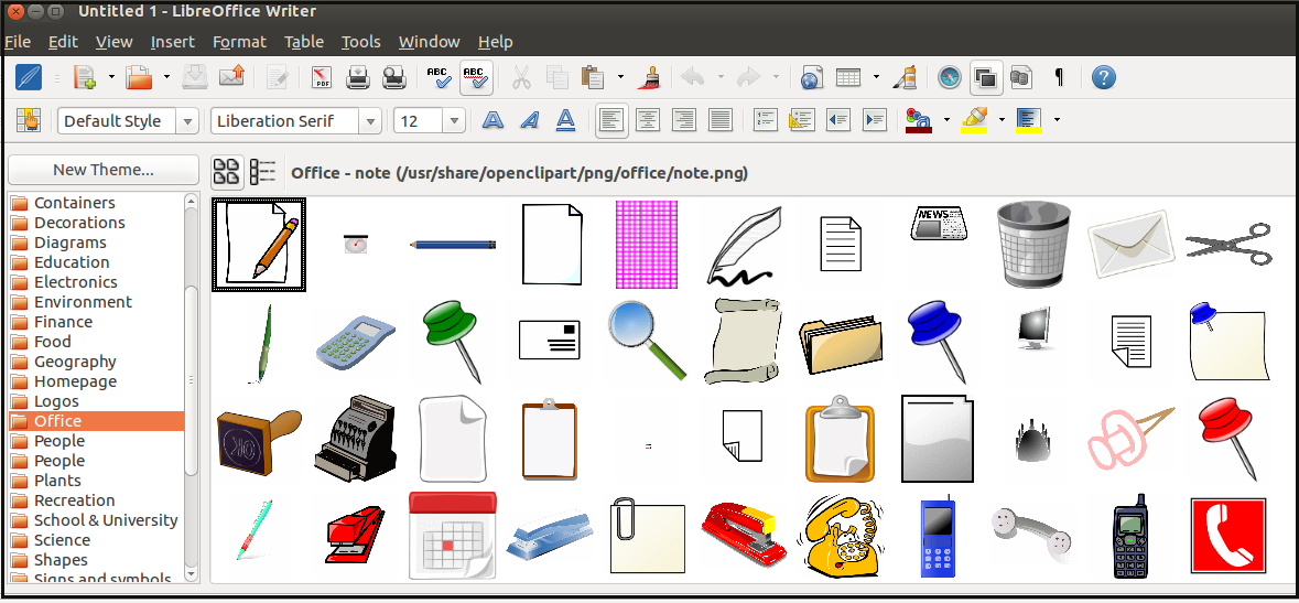 How to install and add Clip Arts in LibreOffice.