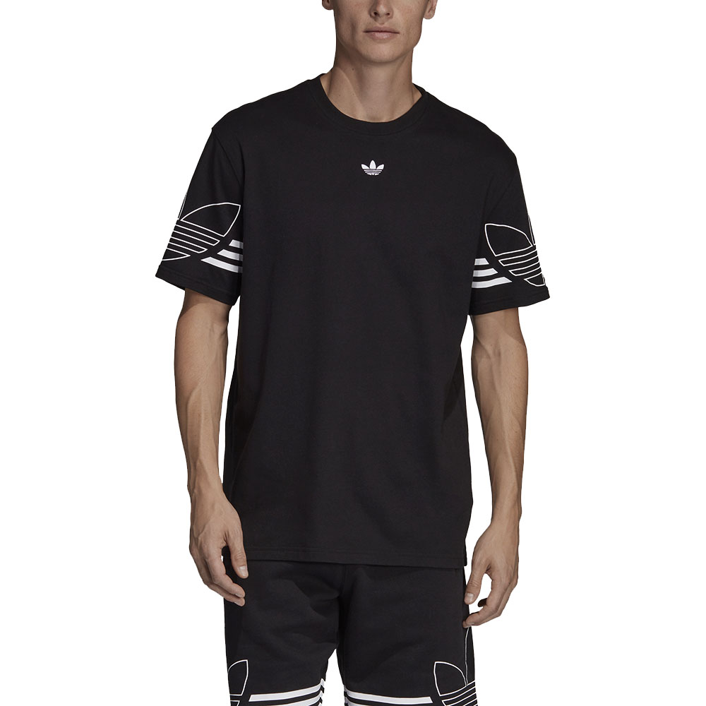 Details about Adidas Originals Men\'s Outline Trefoil Logo Tee Shirt Black  DU8145 NEW.
