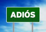 Drawing of Green Road Sign with word Adios.