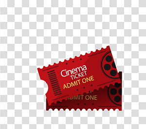 Cine, two cinema tickets illustration transparent background.