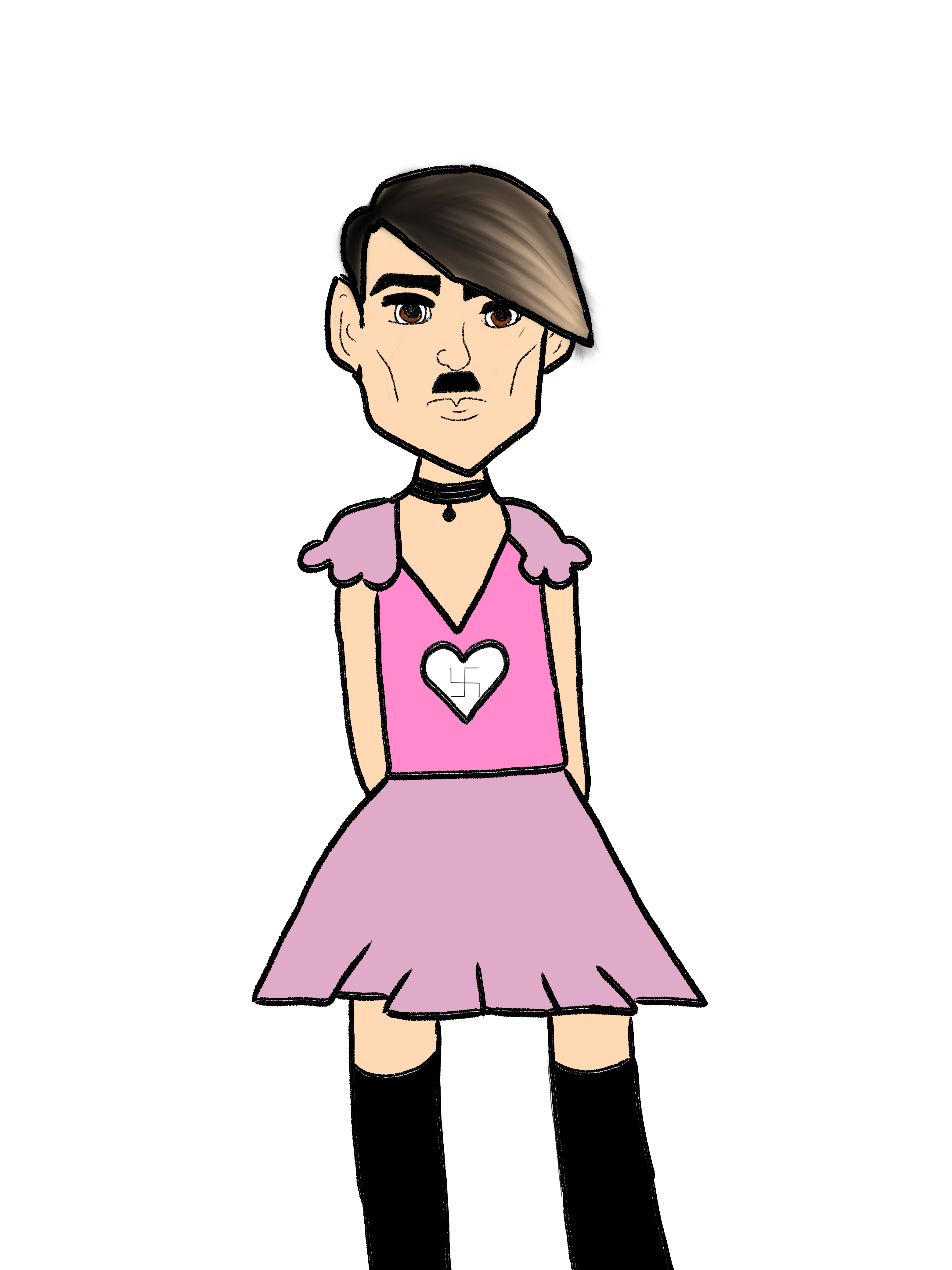 Adolf Hitler in a dress by my gf and I : Beginner_Art.