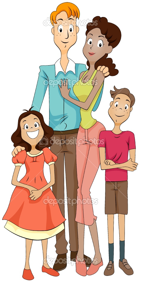 Interracial Family Clipart.