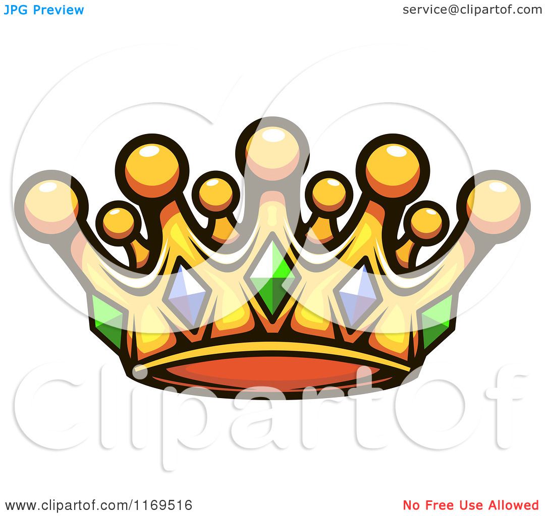 Clipart of a Gold Crown Adorned with Gems 3.