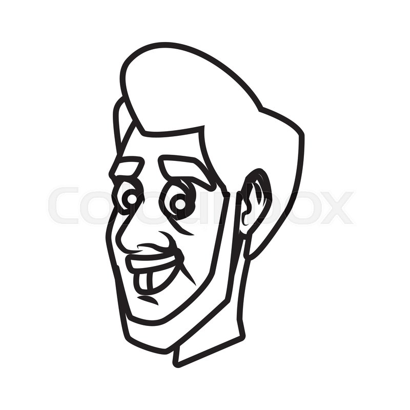 Adult man face cartoon icon vector.