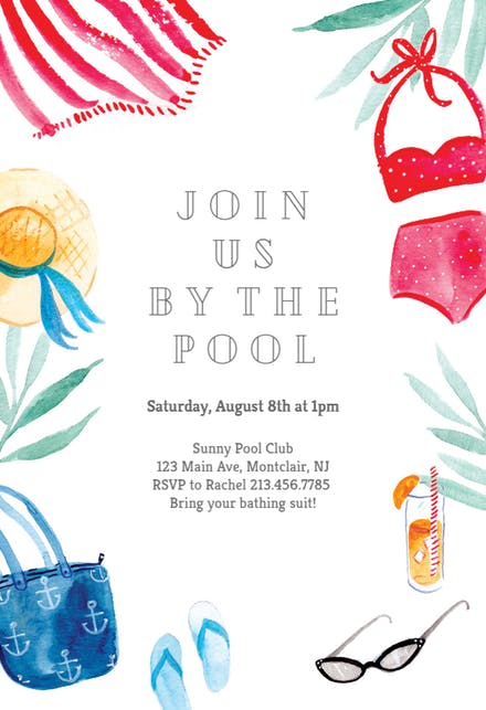 Pool Party Invitation Templates (Free).