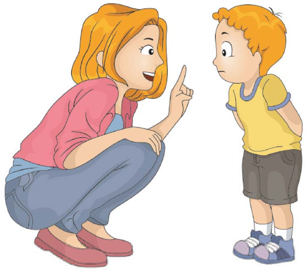 Parents Talking To Child Clipart.