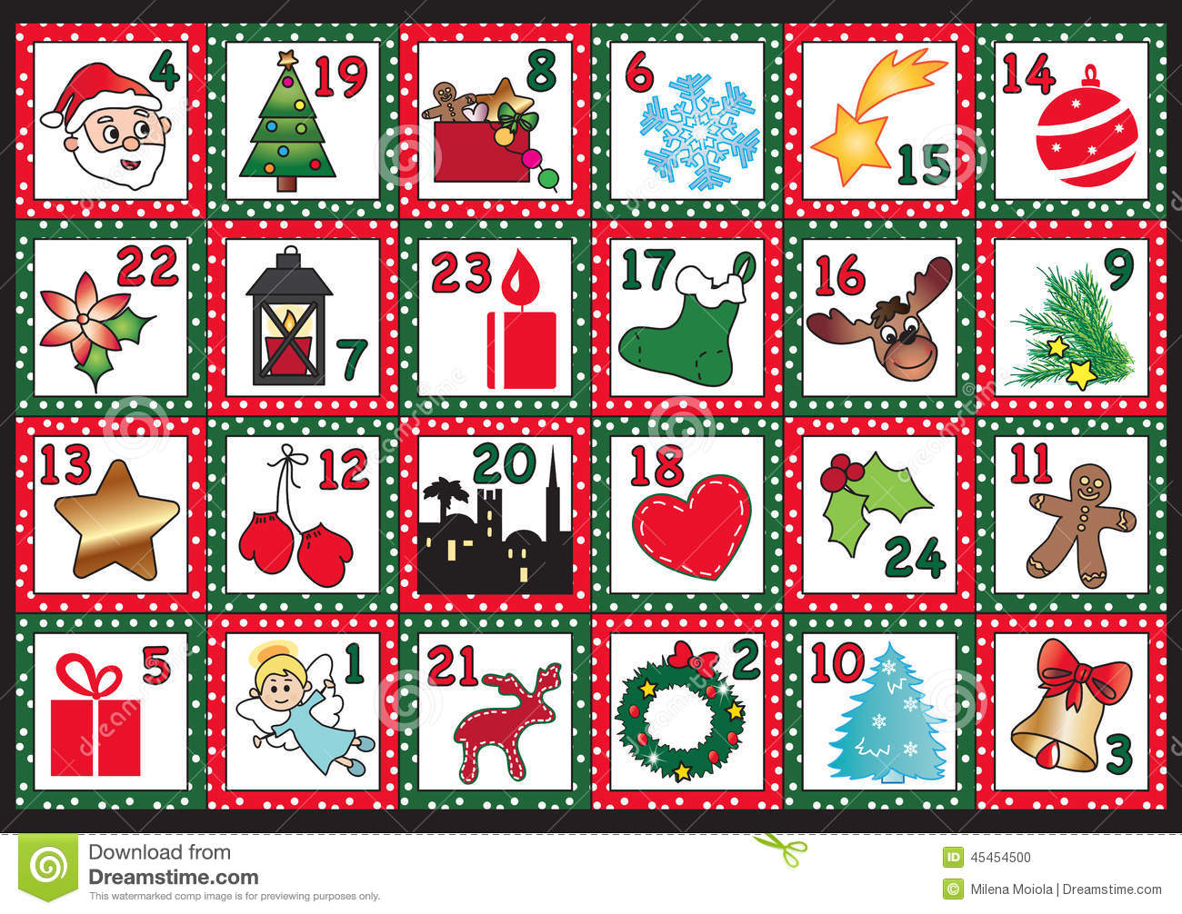 Free christmas advent calendar clipart.