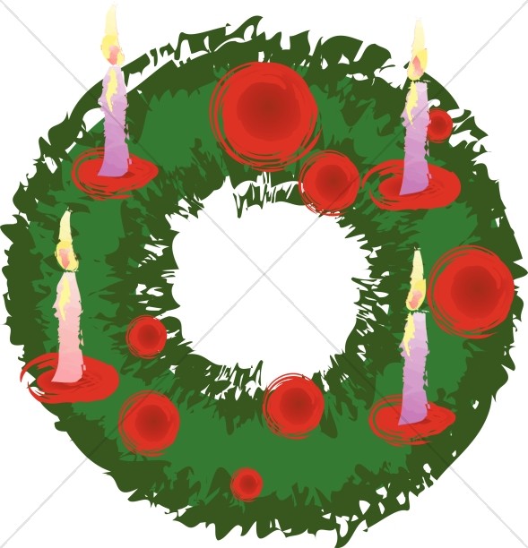 Advent Wreath Christmas Religious Clipart.