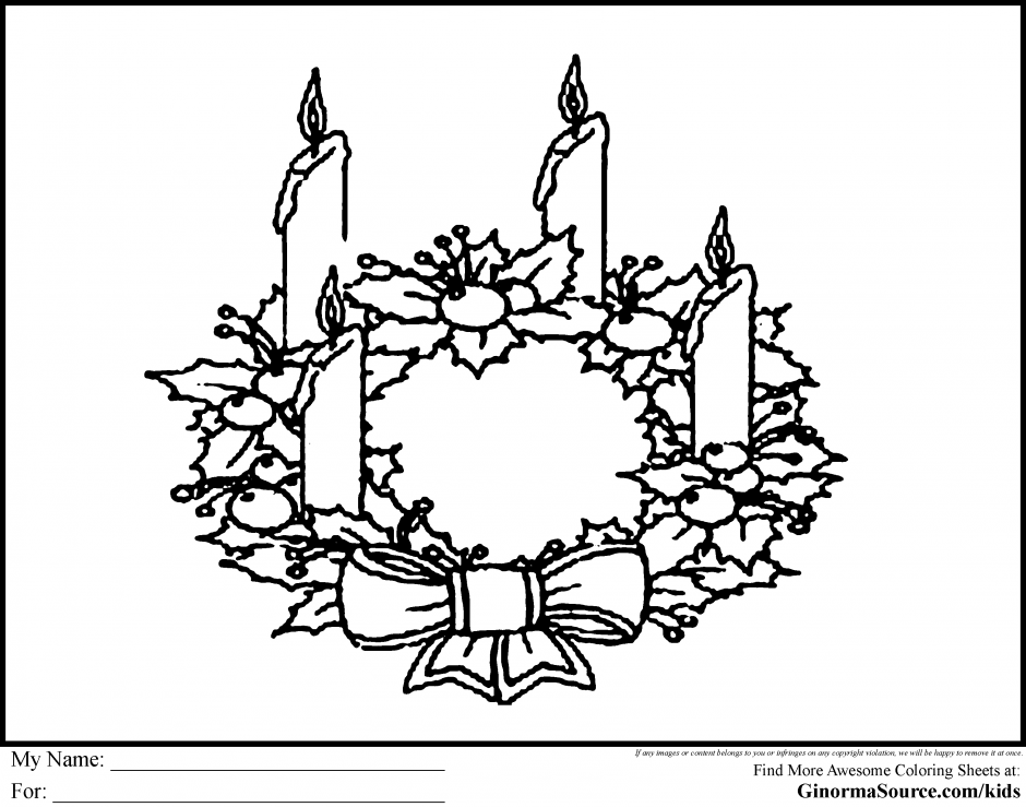 Advent Wreath Black And White Clipart.