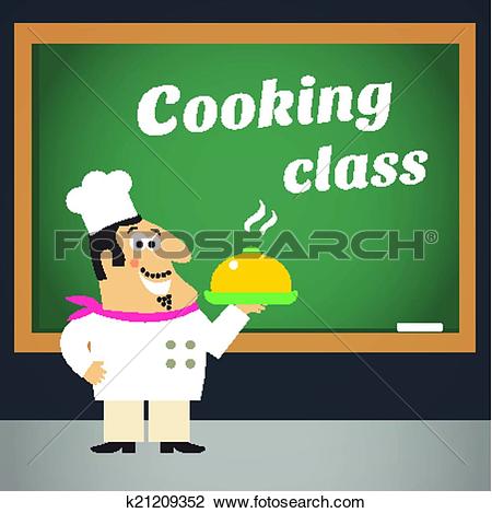 Clipart of Cooking class advertising poster k21209352.