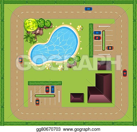 aerial view of house clipart.