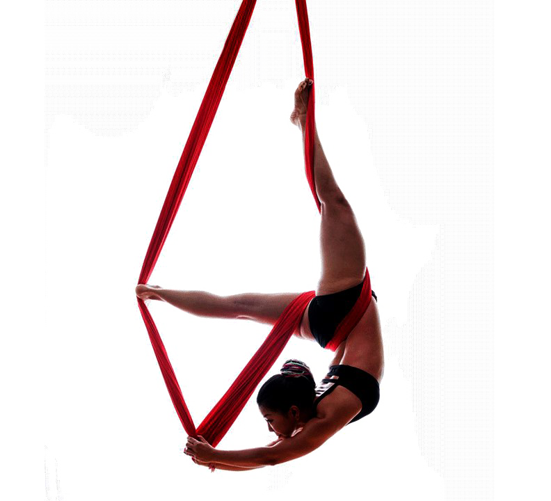 Aerial Yoga Pose PNG Clipart Background.