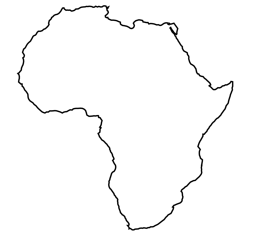 Africa Black And White Clipart.