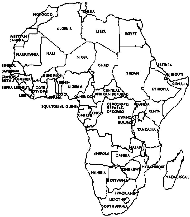 Free Africa Clipart Black And White, Download Free Clip Art.