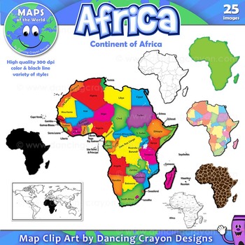 Maps of Africa: Clip Art Map Set.