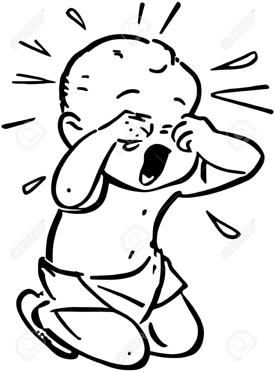 Boy Crying Clipart Black And White.