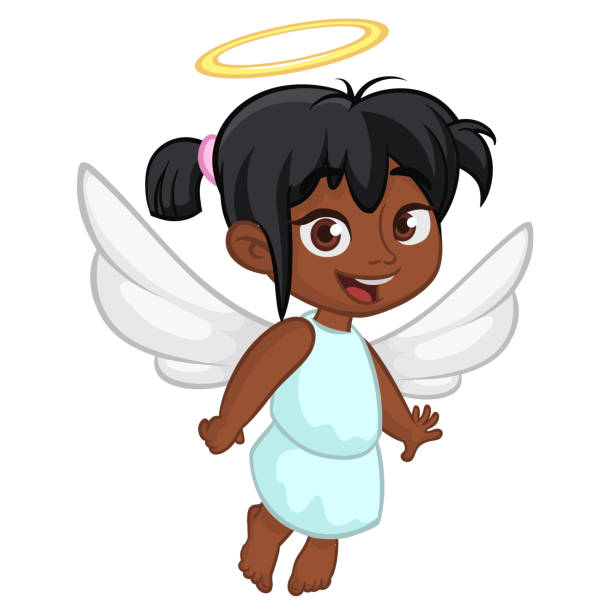 African American Female Angel Svg