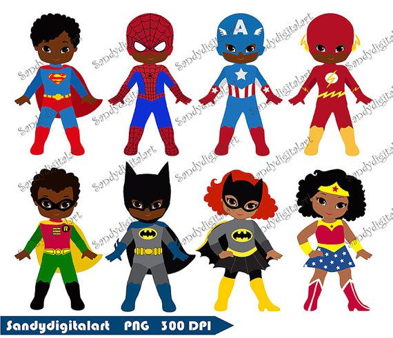 African American Superhero Clipart Superhero by.