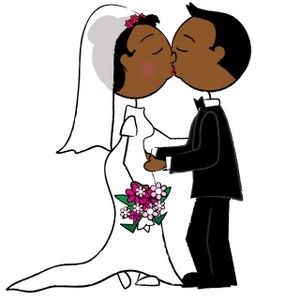 Bride And Groom Clipart Image.