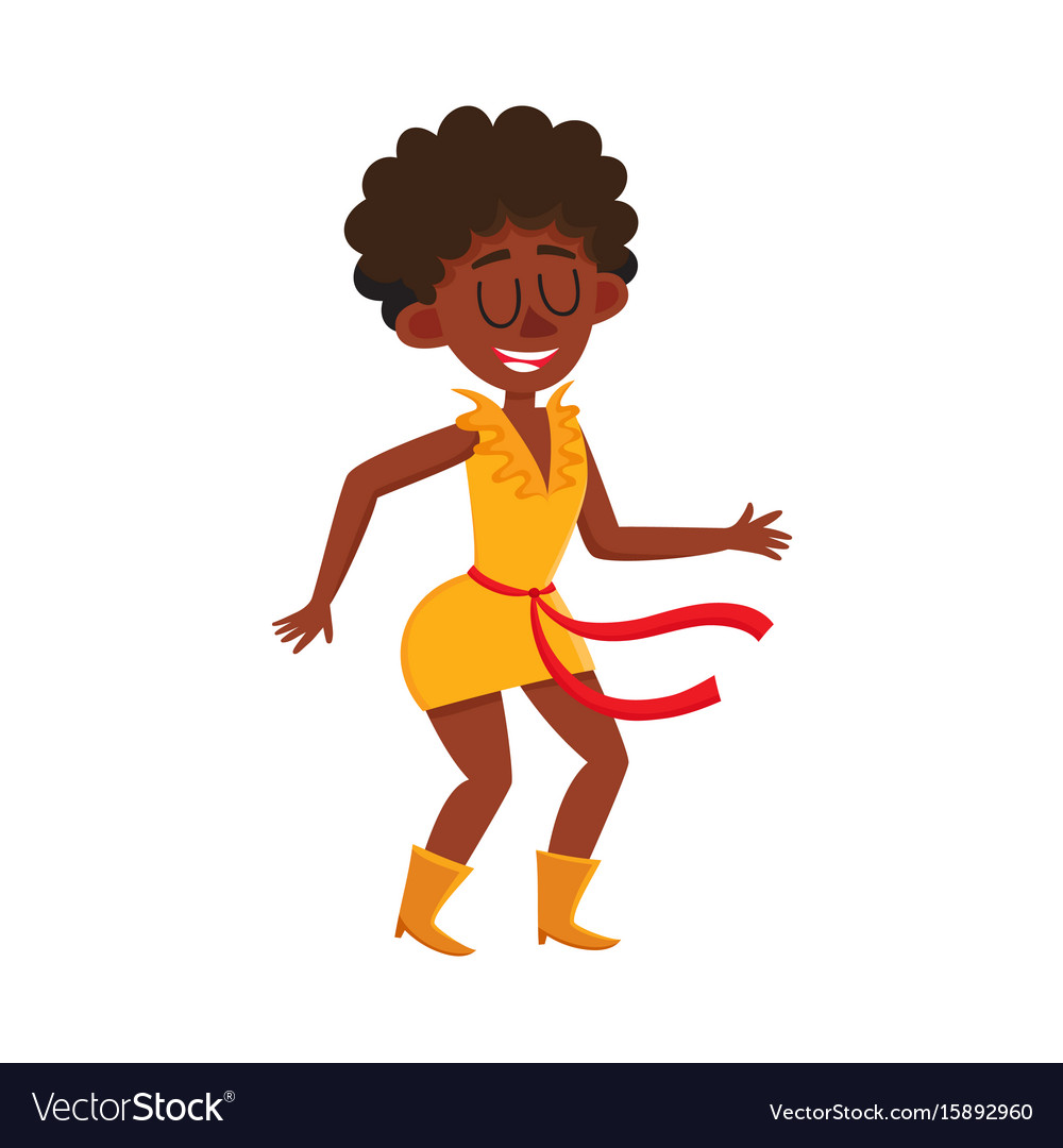 Pretty black african american woman dancing at.