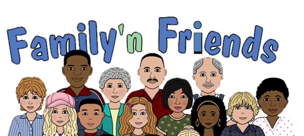 African American Family And Friends Clipart.