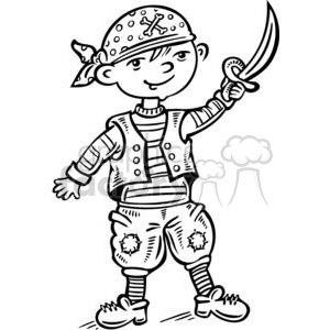 child dressed up like a pirate clipart. Royalty.