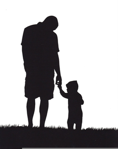African American Father And Son Clipart.