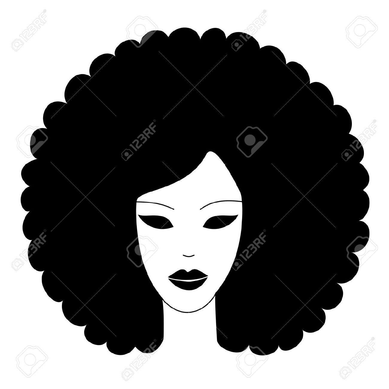 Natural Hair Woman Clipart.