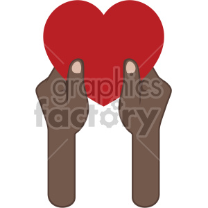 african american hands giving love valentines vector icon no background .  Royalty.