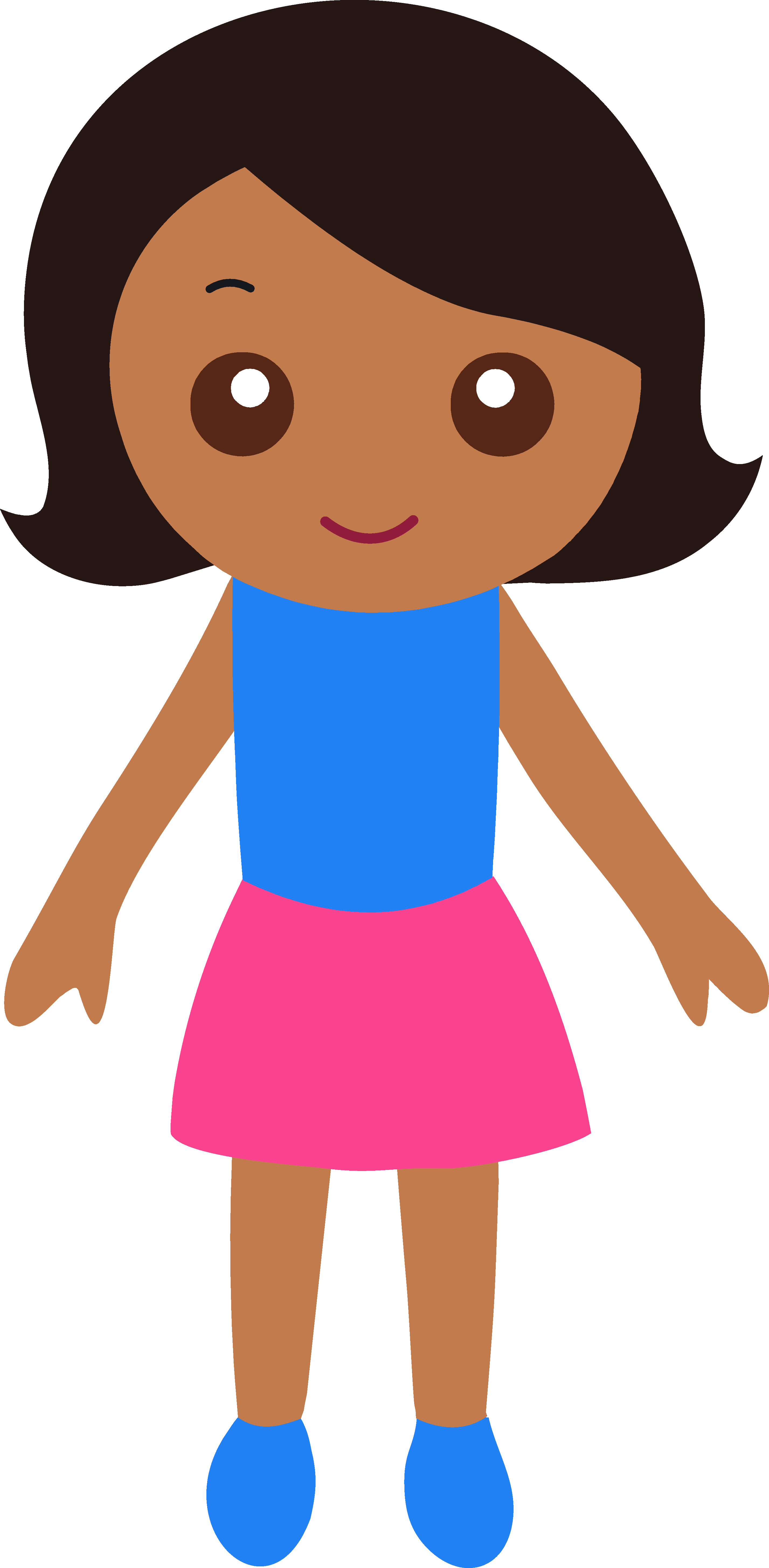 Little Girl With Black Hair Free clipart free image.