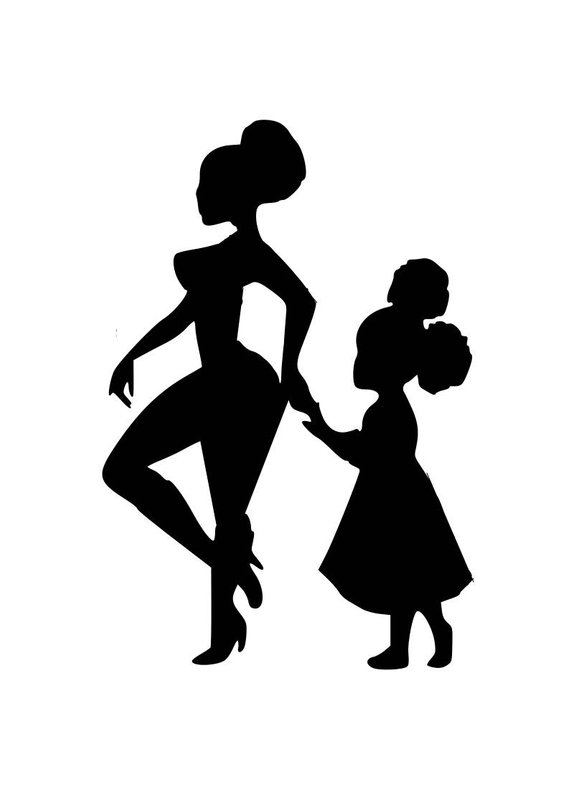 Mini Me Afro Girl Mother and Daughter SVG, Digital Image.
