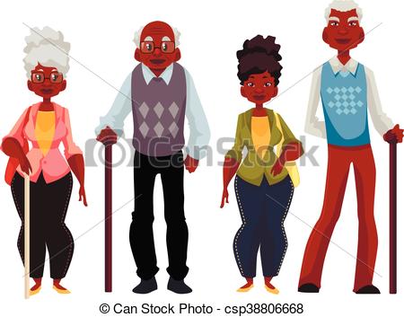 African American old men and woman.